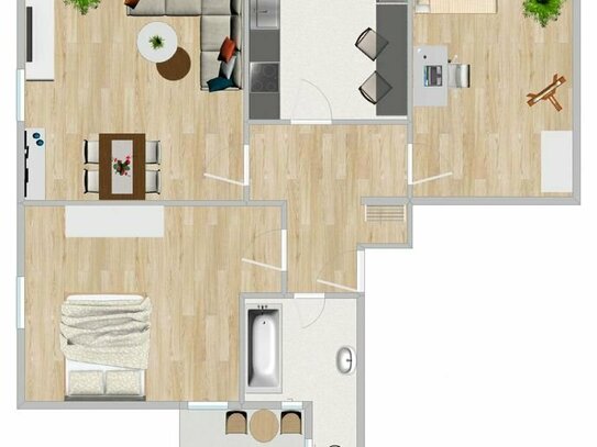 Frisch renoviert, hereinspaziert! 3R-Wohnung ab Juni 2024 mit Balkon, bezugsfrei