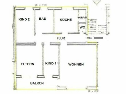 4 Zimmer Wohnung ca. 89 qm im 2.OG mit Balkon