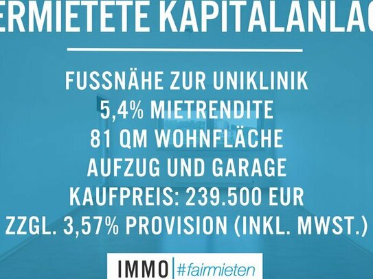 3-Zi Whg Nähe Uniklinik, Kapitalanlage, 5,4 % Mietrendite