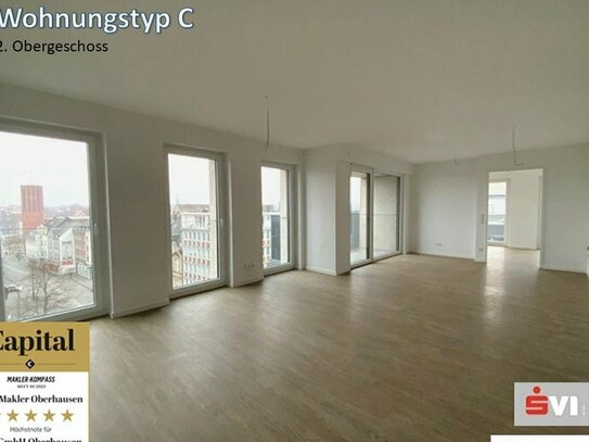 Neubau: ca. 60 m² Wohnung in Loft-Atmosphäre mit Aufzug und Balkon in OB-Sterkrade