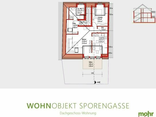 Dachgeschoss Wohnung mit Balkon im Herzen von Weißenburg