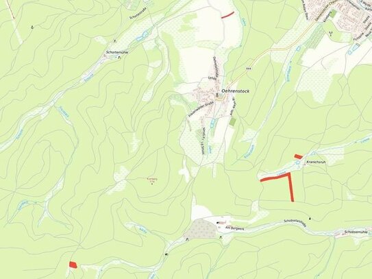 Anteile an Wald-/Ackerflächen bei Ilmenau, Thüringer Wald