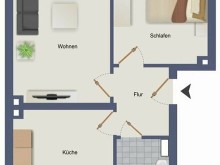 Modernisierte 2-Zimmer-Erdgeschosswohnung in Lütgendortmund