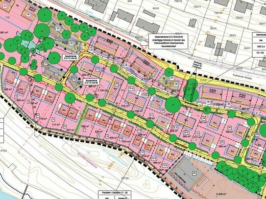 Baugrundstücke von 405 m² bis 645 m² im Baugebiet "ehem. Pappenfabrik" für Käufer provisionsfrei