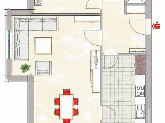 Schöne 2-Zimmer-Wohnung mit 79,5 m² Wohnfläche in Gunzenhausen-Süd zu verkaufen!