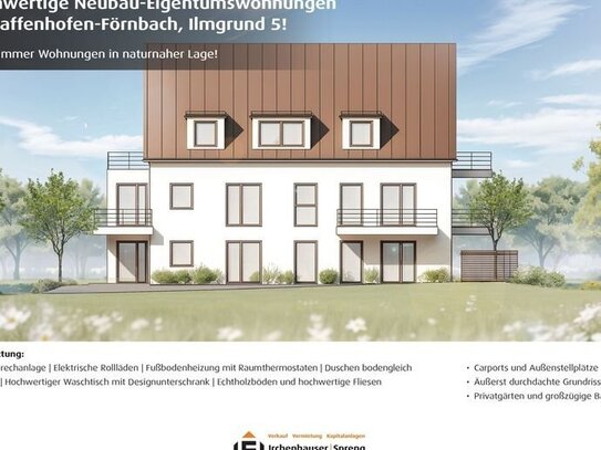 PAF-Förnbach! 2-ZKB Dachgeschoss-Whg. mit 19,27 m² Süd-/West-Dachterrasse, Fußbodenhzg., elektrischen Rollläd., Videosp…