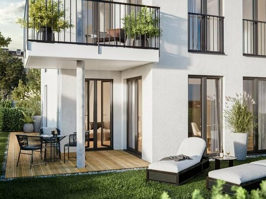 Wo Energieeffizienz auf höchsten Komfort trifft: 2-Zimmer Garten-Apartment mit Sonnenterasse