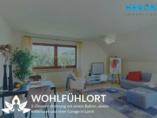 WOHLFÜHLORT - 2-Zimmer-Wohnung mit einem Balkon, einem Kellerraum und einer Garage in Lorch