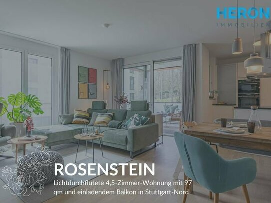 ROSENSTEIN - Lichtdurchflutete 4,5-Zimmer-Wohnung mit 97 qm und einladendem Balkon in Stuttgart-Nord