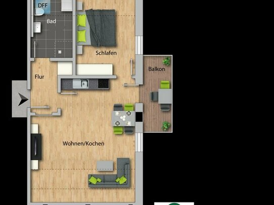 ERSTBEZUG - 2 Zimmer - Niedrige Nebenkosten im KfW40 Haus