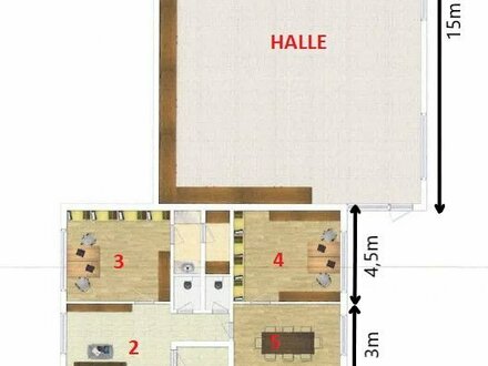 Lagerhalle/-fläche (180 m²) und Bürofläche für sehr attraktive Konditionen!!!