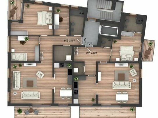 2 Bäder + 2 Balkone: hochwertige 2-Zimmer-Wohnung am Großen Garten