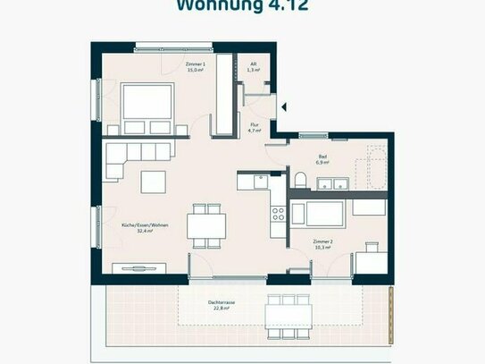 Helle 3-Zimmer-Dachterrassenwohnung in Zirndorf