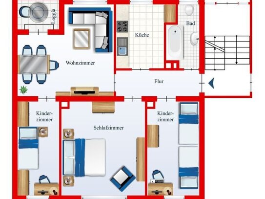 4-ZKB-Erdgeschoss-Wohnung im Zentrum von Neustadt