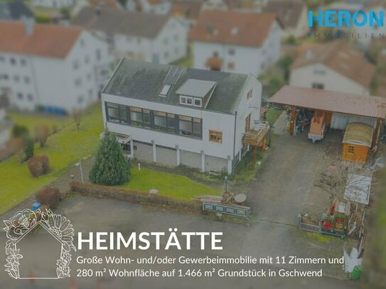 HEIMSTÄTTE - Wohn/Gewerbeimmobilie mit 11 Zimmern und 280 m² Wohnfläche in Gschwend