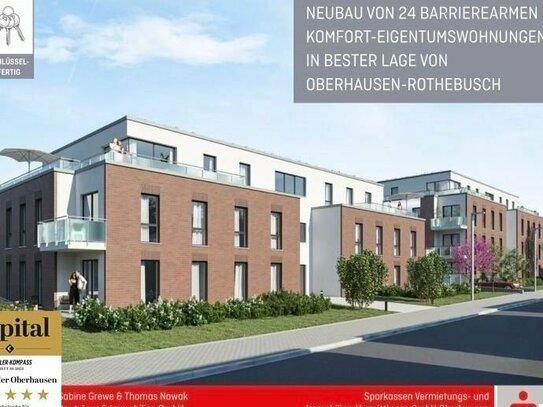 Neubau- Barrierearme Etagenwohnung mit Sonnenbalkon und Tiefgaragenstellplatz.