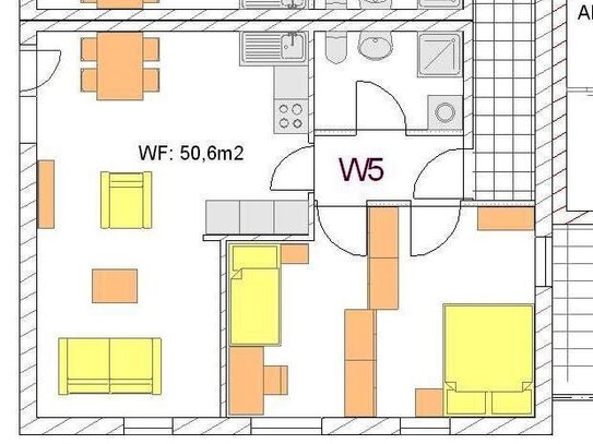 3-Zimmer DG-Studio-Whg, hell, modern, Zentralheizungen über Fernwärme der Geimeinde, energiesparend