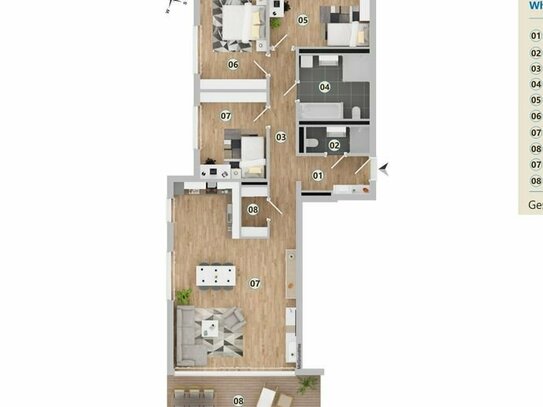 NaturELLA Wohn(t)raum 4-Zimmer-Wohnung in Langenargen Ortsteil Bierkeller-Waldeck Wohnung 6.0.1