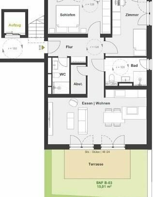 B-03 Erdgeschoss - Garten Wohnungen mit Terrasse