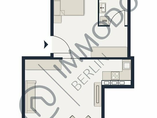 ?? Erste Reihe zum Stadpark Steglitz - Hochwertig Sanierte 2 Zimmer Wohnung mit Blick ins Grüne