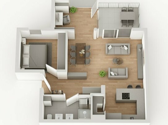 Neubau 2,5 Zi.-Wohnung mit Südterrasse - Stadtquartier "Am Weinberg"