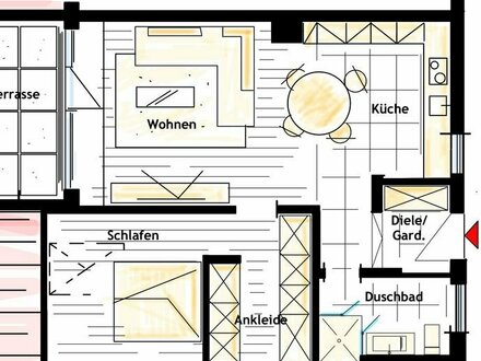 Charmante Wohnung mit Dachloggia in Ober-Olm Mitte, Top-Lage!