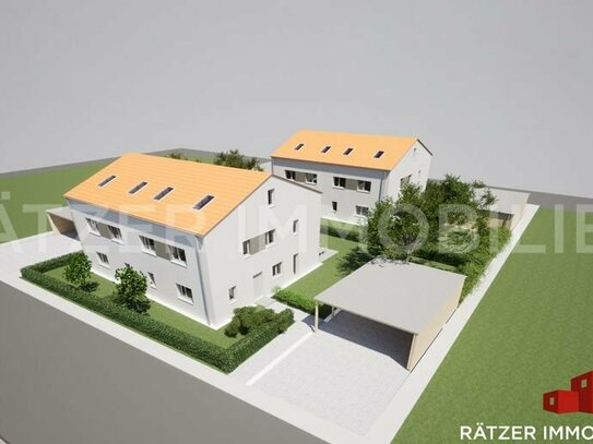 Neubau von 4 Doppelhaushälften mit Carport in ökologischer Holzbauweise in Deining. Provisionsfrei für den Käufer