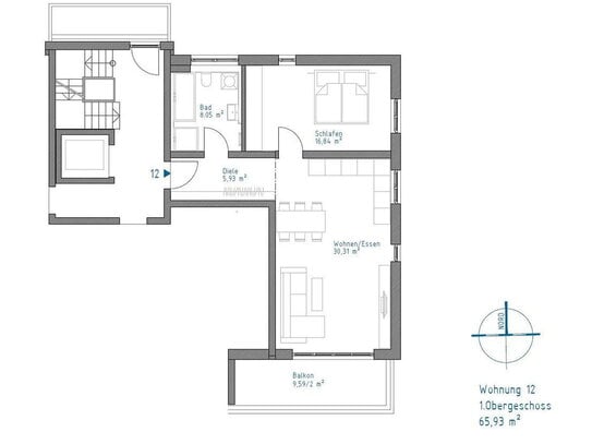 Wohnung zur Miete, for rent at Haunstetten - Nord,, (86179), Augsburg, Germany