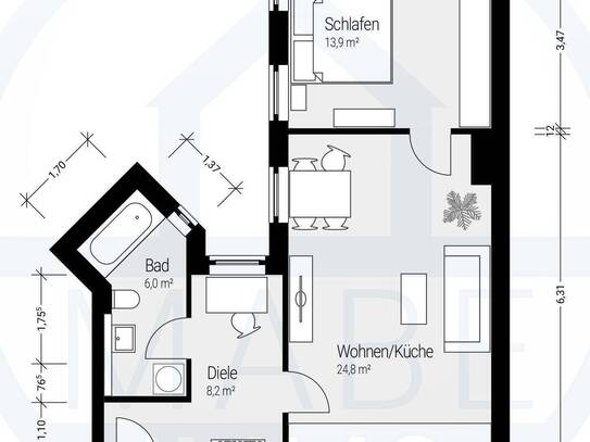 Kaltmiete zzgl. Nebenkosten, for rent at Katharinenstraße 4 , Werdau , Werdau (08412)