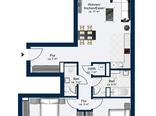 Wohnung zur Miete, for rent at Lichterfelde,, (12203), Berlin, Germany