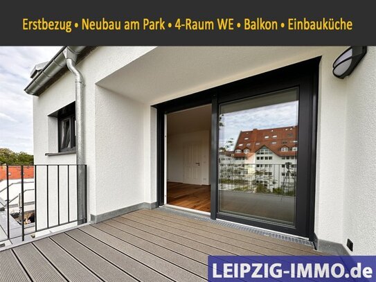 Leipzig: Wohnen am Park ** Neubau ** 4-Raum WE ** großer Balkon ** Einbauküche ** Tiefgarage