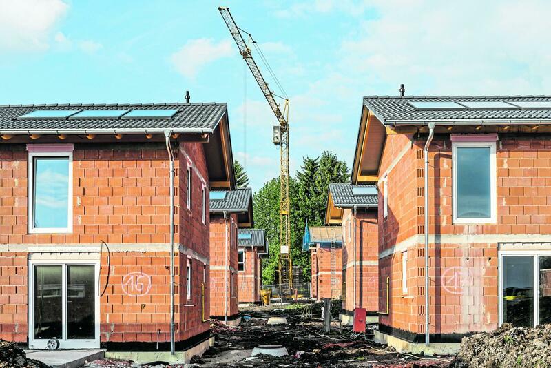 building row houses in central europe