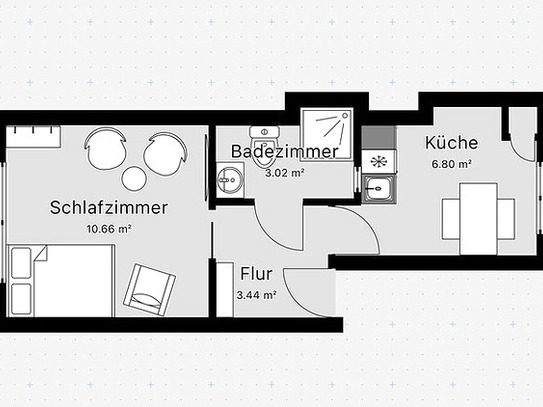 1½ Zimmer-Wohnung in Saarbrücken - Alt-Saarbrücken, möbliert (Nr. 8402) | tempoFLAT.de