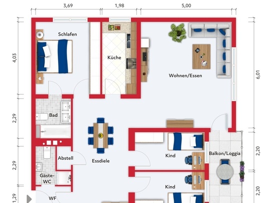 Erkrath - Neuer Preis! Nette 4,5 Zimmer ETW mit Balkon in Feldrandlage