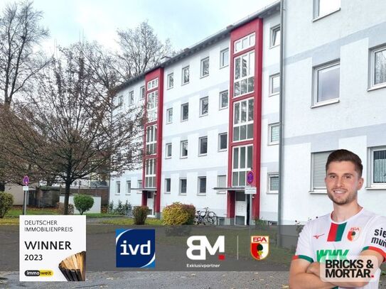 Augsburg - Kapitalanlage in Augsburg! Gepflegte 2-Zi. Wohnung auf 61 m² mit Balkon, Einbauküche und Stellplatz.