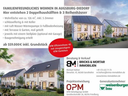 Diedorf - KfW Effizienzhaus 40 FAMILIENFREUNDLICHES WOHNEN Reihenmittelhaus mit 126m² und SW-Terrasse