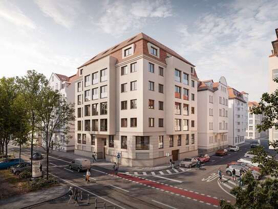 Leipzig - Moderne 3 Raumwohnung - Neubaueigentumswohnung mit KfW 40 in der Südvorstadt mit Balkon, Erstbezug