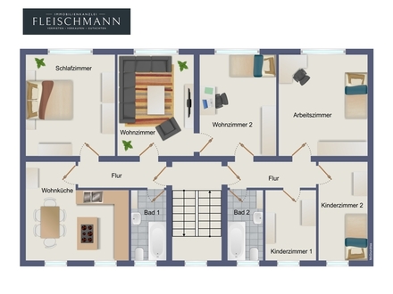 Zella-Mehlis - Exklusive 5-Zimmer-Wohnung mit 2 Eingängen, 2 Bädern, Hauswirtschaftsraum und Keller im Erdgeschoss!