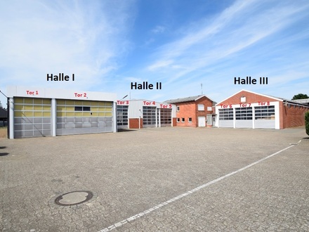 Syke / Heiligenfelde - 9 Hallen mit insgesamt 907 m² Fläche Großes Grundstück mit Parkplätzen + Bürotrakt + 2 Wohnungen