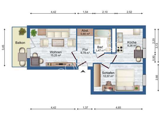 Schmölln - Gemütliche 2 Zimmer-Wohnung mit Balkon