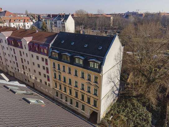 Leipzig - Charmante Einraumwohnung in denkmalgeschützem Gründerzeitgebäude mit topmodernem Tageslichtbad