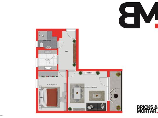 Bad Wörishofen - Energetisch Sanierte 2 Zimmerwohnung im Erdgeschoss