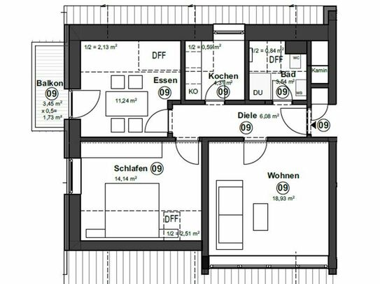 Bad Wörishofen - Energetisch Sanierte 2 Zimmerwohnung im Dachgeschoss