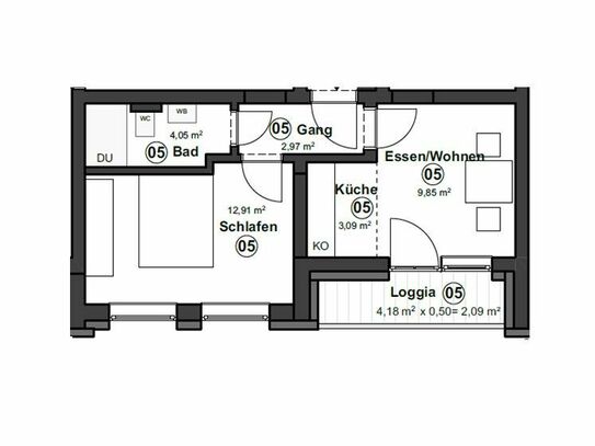 Bad Wörishofen - Energetisch Sanierte 2 Zimmerwohnung im 1. Obergeschoss