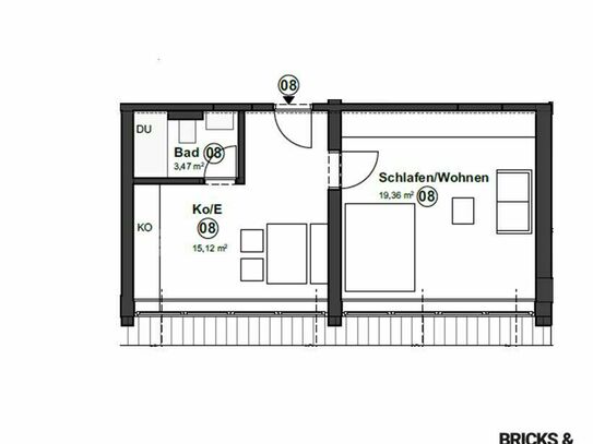 Bad Wörishofen - Energetisch Sanierte 2 Zimmerwohnung im Dachgeschoss
