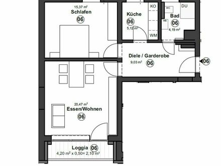 Bad Wörishofen - Energetisch Sanierte 2 Zimmerwohnung im 1. Obergeschoss