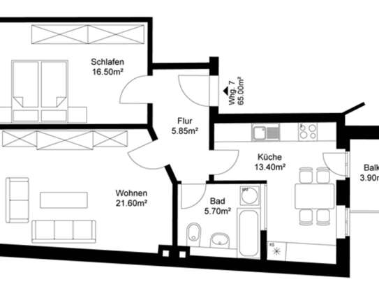 Leipzig - Attraktive 2-Zimmerwohnung mit Balkon in Stötteritz