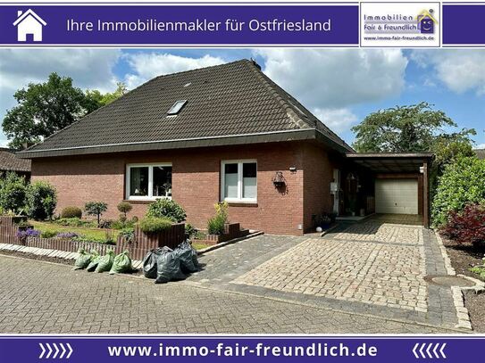 Hesel - RESERVIERT *** WINKELBUNGALOW MIT KAMIN, SONNENTERRASSE UND GARAGE IN HESEL