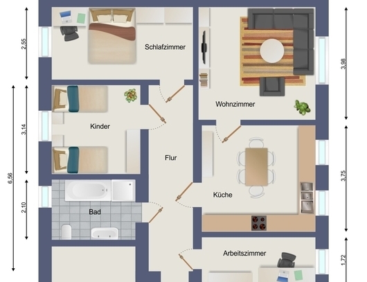 Thum - WOW + Wohnen im Herzen des Erzgebirges: Moderne 4-Raum-Wohnung in Thum mit hochwertiger Ausstattung!