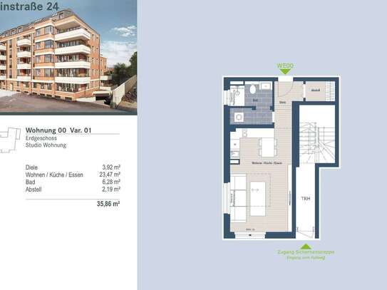 Leipzig - Exklusiver Neubau in Schleußig: modernes Studio1-Raum-Wohnung mit HWR und Abstellraum